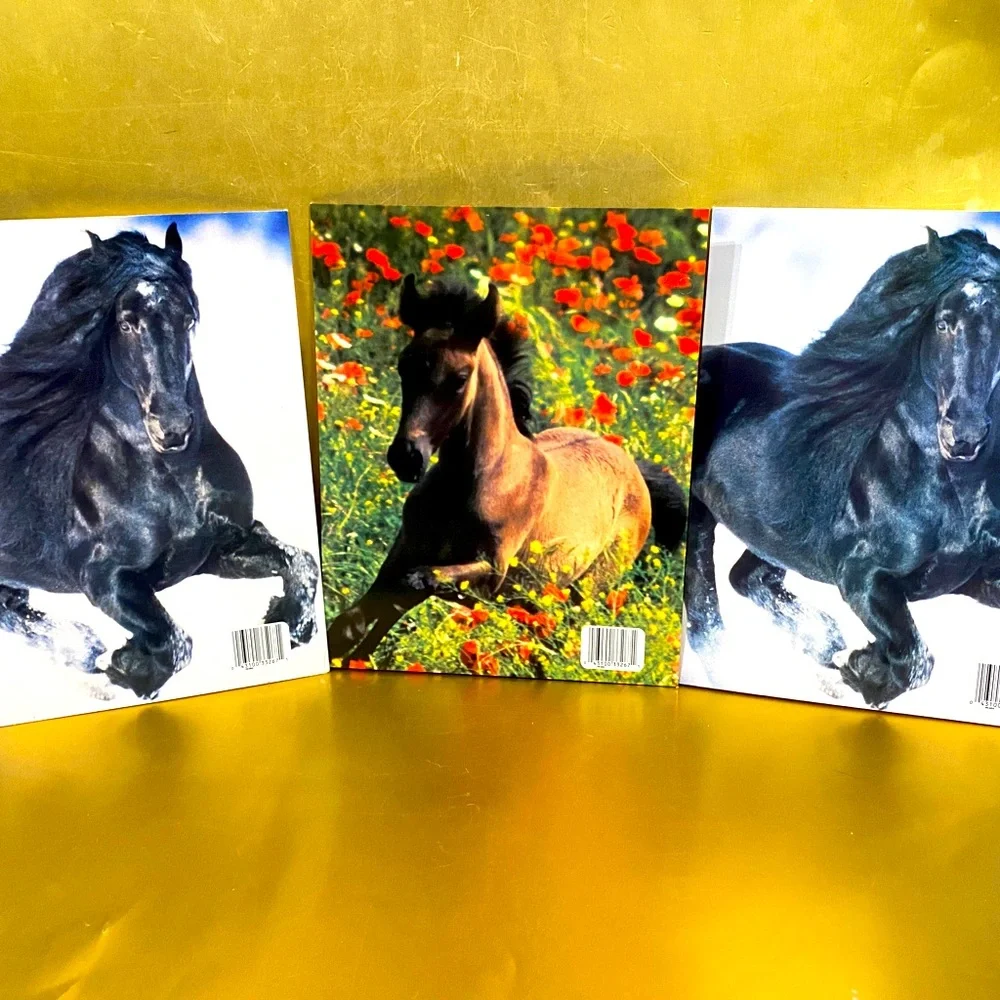 HORSE VINTAGE 2000 MEAD PORTFOLIO 3 RING BINDER FOLDERS EQUUS BUNDLE OF 3